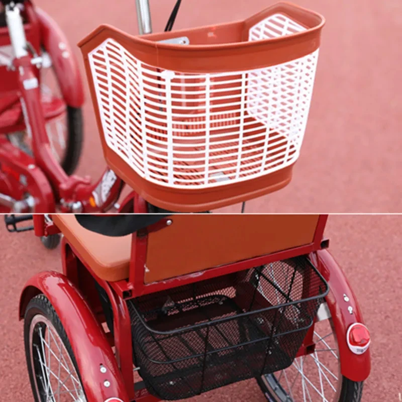 16inches Elderly walking tricycle,High carbon steel,Double chain drive,rear brake,With basket,Tricycle,Adult tricycle,Tricycle