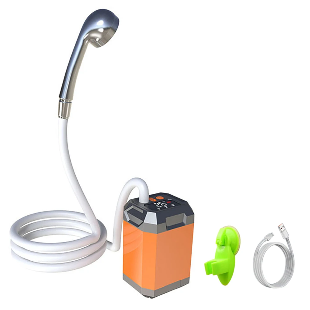 

Portable Camping Shower, Adjustable Outdoor Shower with Intelligent Temperature Detection 4500mAh Rechargeable Battery