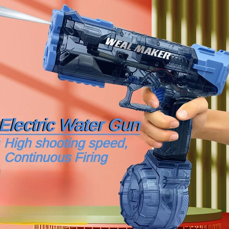 Pistola de água elétrica automática ao ar livre blaster de água para batalhas de piscina de verão pistola de brinquedo de alta capacidade presente para meninos adolescentes