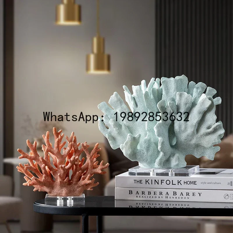 

QQ Creative Resin Imitation Coral Crafts Hollow Coral Sculpture Decorative Figurines Colorful Crystal Ornaments Home Decoration