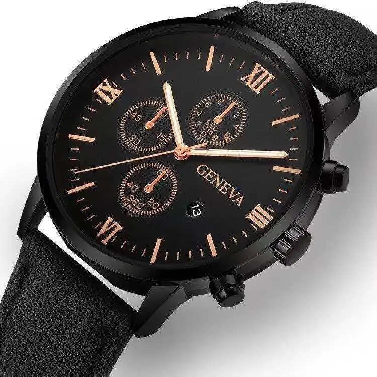 Luxus Quarzuhr Männer römische Zifferblatt Uhr Mode Runde Datum Quarzuhr für Sport schwarz Relogios Masculino Reloj Hombre