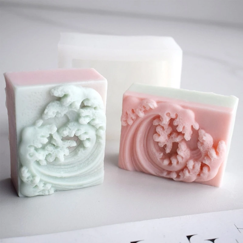 Beautiful Candle Mould Silicone Mold Lovely Sea-Wave Resin-Casting Mould Homemade-Home Wedding Candle Making Tool