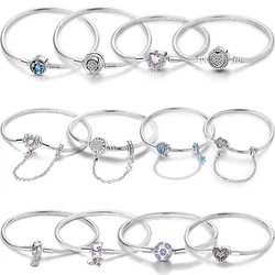 For Women 17-20CM S925 Sterling Silver Heart Rose Text Sun Woven Original Design Bracelet Fit For Wedding Fine Jewelry Making