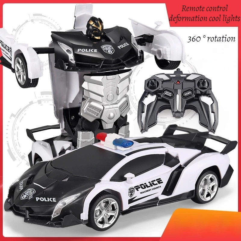 Robots de transformación de coche eléctrico Rc, coche de deformación de una tecla, Control remoto al aire libre, modelo de coche deportivo, regalos de vacaciones