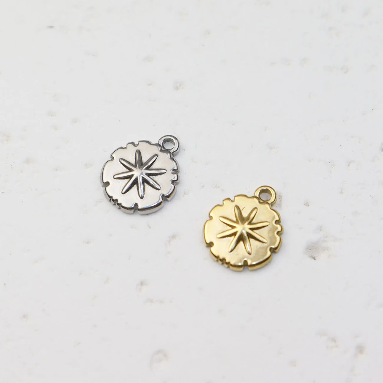 5pcs Stainless Steel Sun Fashion Jewelry Accessory Charms Pendant DIY Handcraft Vacuum Plate Waterproof Antiallergic