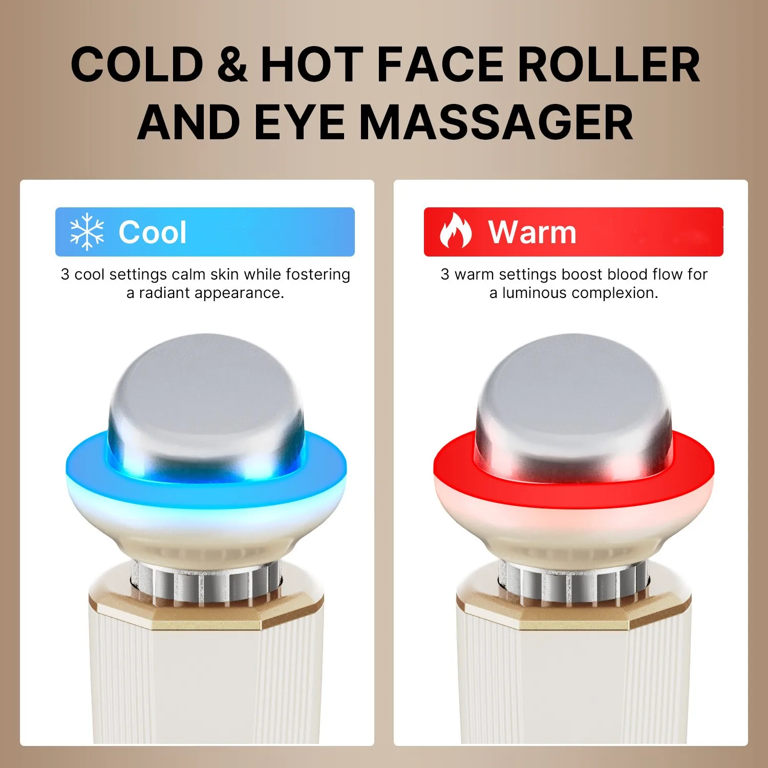 

Skin Rejuvenation Hot Cold Beauty Device Warm and Cool Facial Skincare Tightening Face Massage