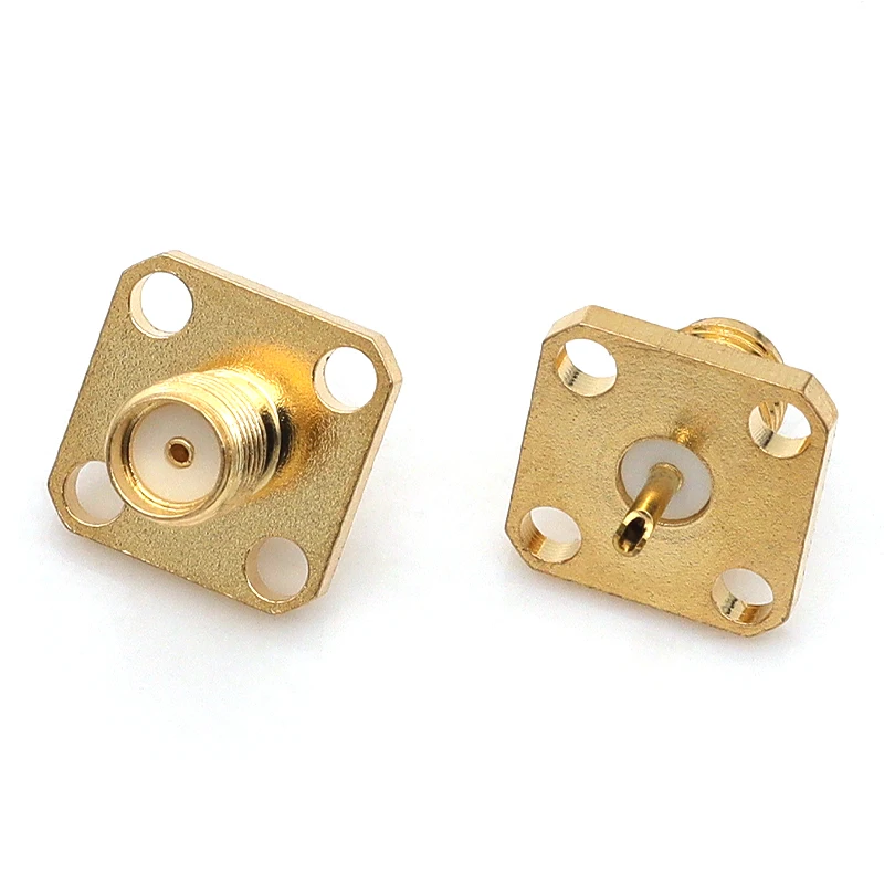 Stlxy 5/20/50Pcs SMA Female Jack Panel Mount RF Coax Connector Flange Solder Gold plating of copper