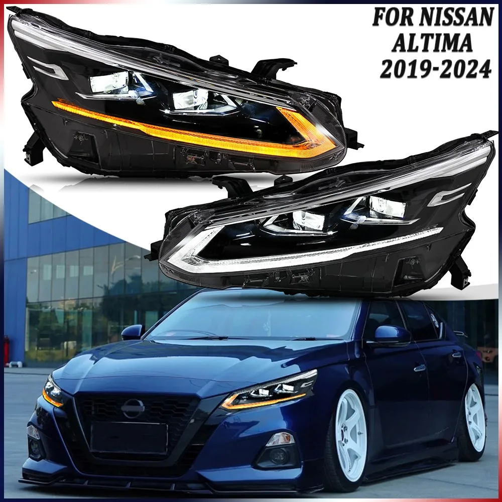 

1Pair Double Beam LED Headlight For Nissan Altima 2019-2024 Front Head Lamps Assembly DRL Headlamp Accessories