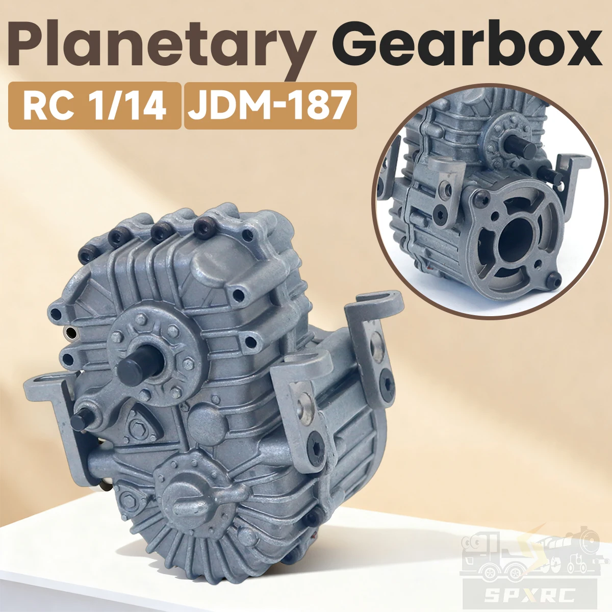 

450 Planetary Gearbox Simulation Metal 1:4 1:16 Reduction Ratio JDM-187 For 1/14 Tamiya RC Truck SCANIA VOLVO MAN Model Parts