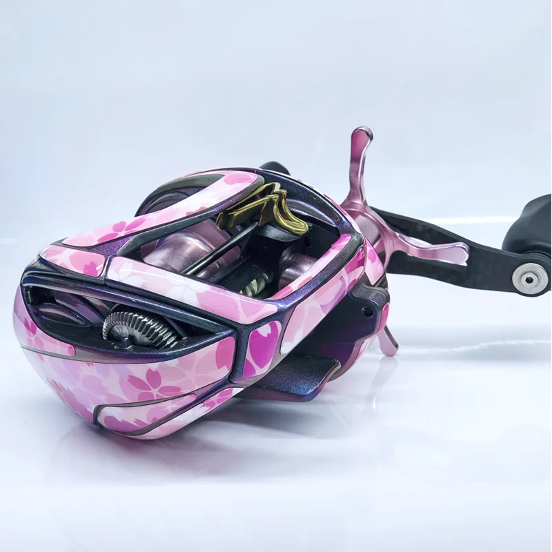 ملصق جديد لبكرة صيد السمك بلون زهر الكرز الوردي، مصنوع من مواد خارجية عالية الجودة، معدات صيد من الصين #1