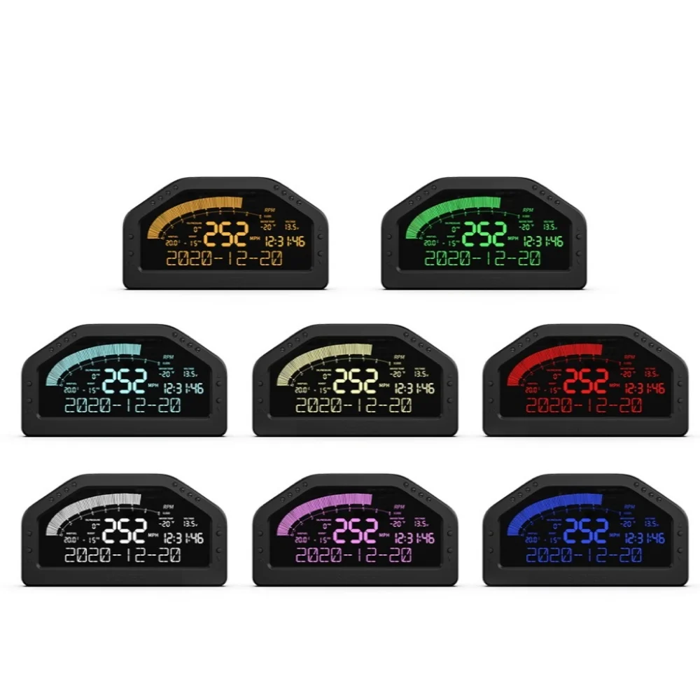 12V Car Race MultiFunction Dashboard Gauge Meter 7 Colors LCD Digital Gauge With Sensor Kit DO922