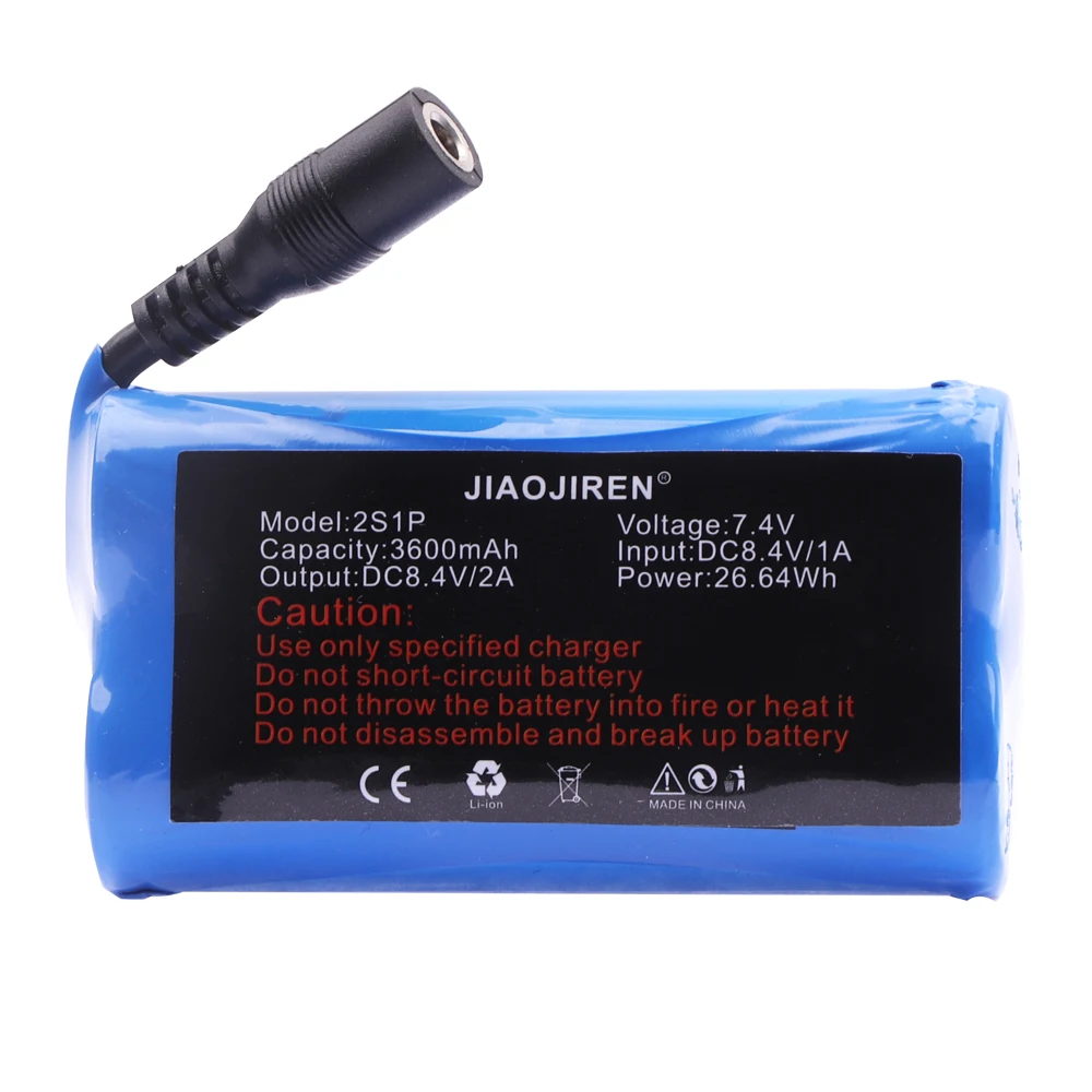 Batteria al litio ricaricabile da 7,4 V 3600 MAH con caricabatterie per apparecchiature di riscaldamento elettrico Guanti riscaldati invernali Batterie Guanti termici