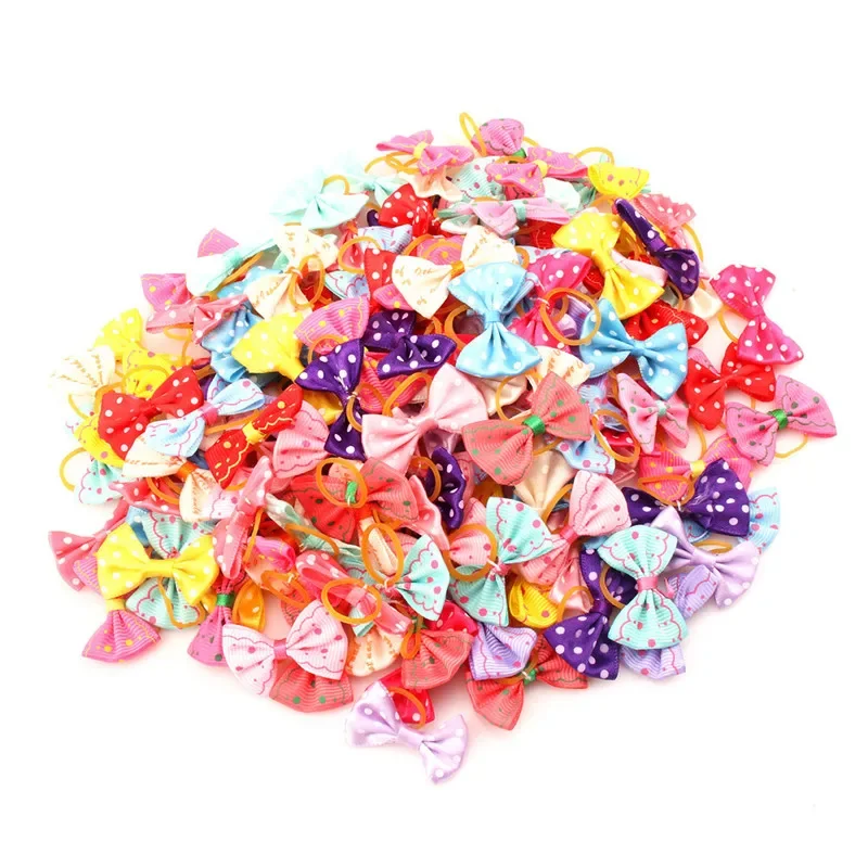 3pcs/6pcs New Various Style Head Flower Pet Dog Bow Rubber Band Pet Accessories for Puppy Cat Pet Supplies