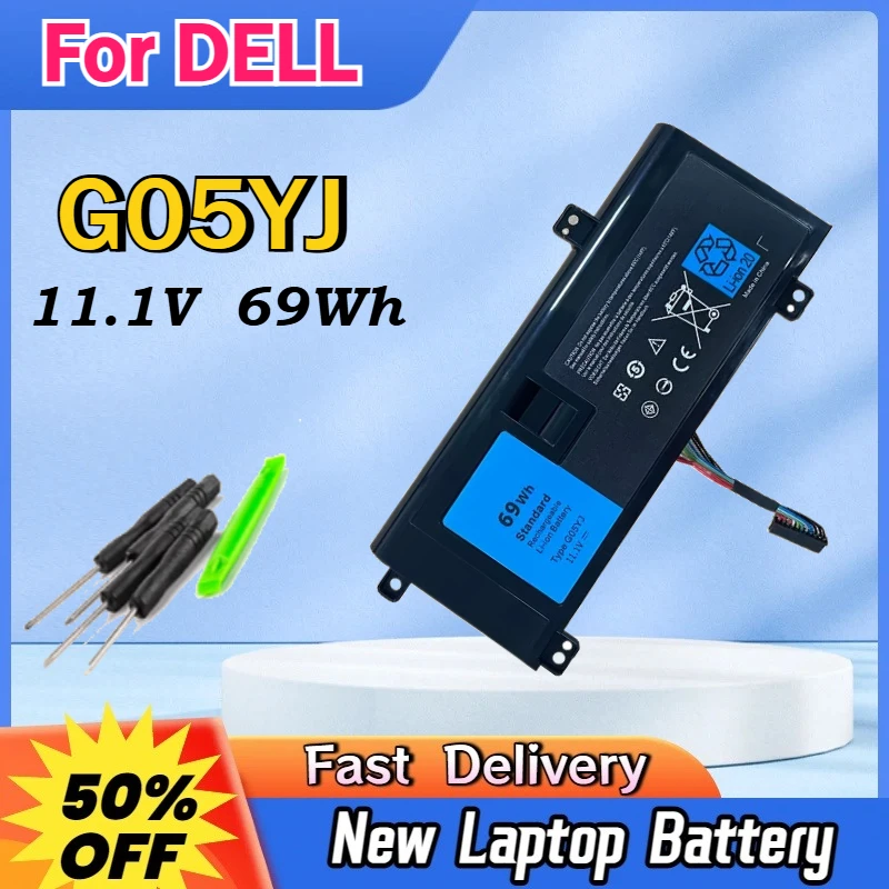 

Newly G05YJ Laptop Battery 11.1V 69Wh For DELL Alienware 14 A14 M14X R3 R4 Series P39G Alienware 14D-1528 GO5YJ Y3PN0 8X70T