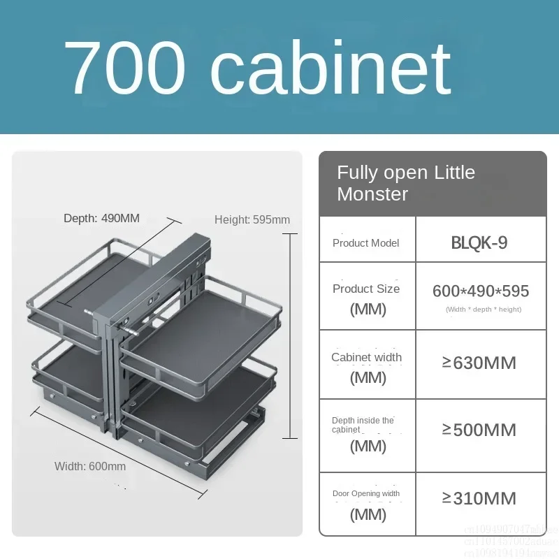 

Corner Kitchen Cabinet Inner Shelf Space Aluminum Alloy Drawer Corner Storage Basket