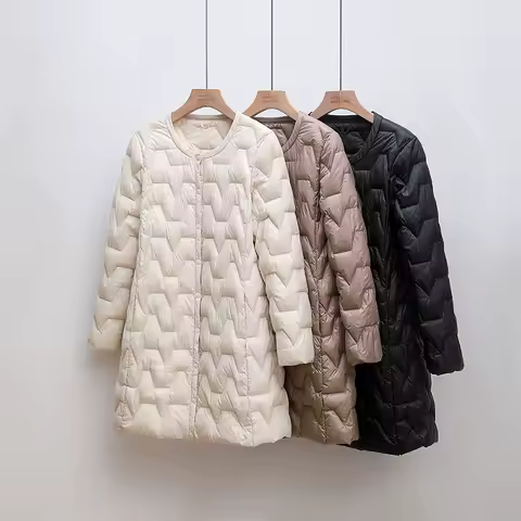 0-10℃ Women Winter Jackets Ultra Light White Duck Down Coat Slim Female Puffer Parkas Windproof Down Coat Long Outerwear
