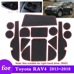 Anti-slip Rubber Mat Groove Cup for Toyota RAV4 XA40 2013~2018 2015 2016 Dust-proof Gate Slot Coaster Car Stickers Accessories