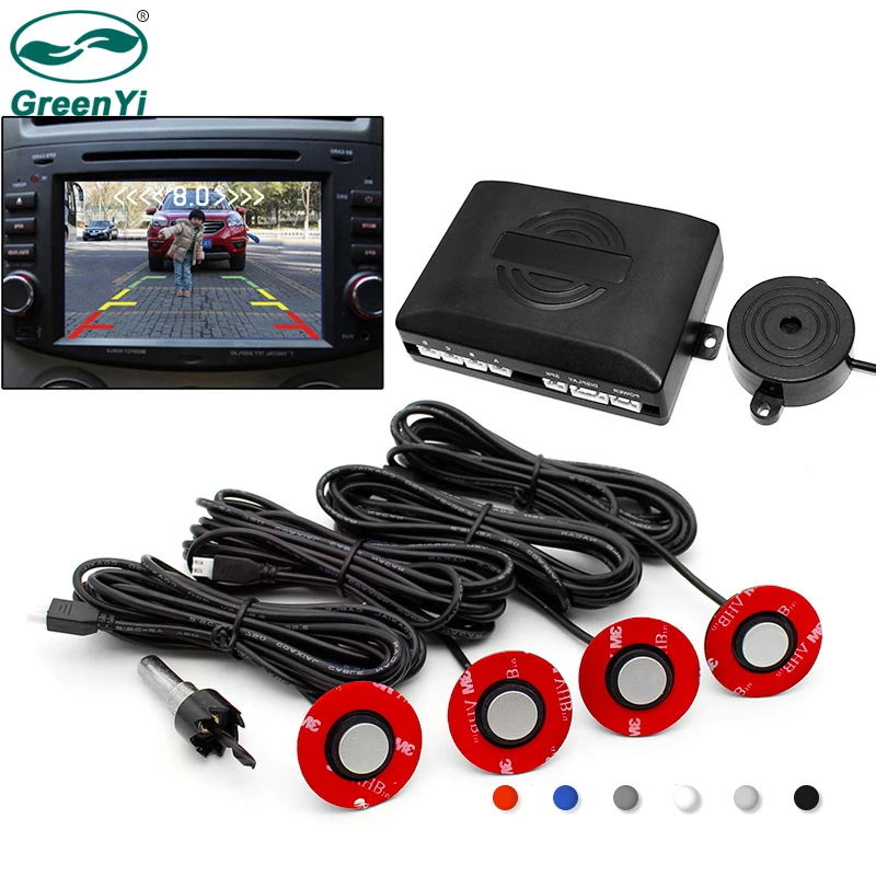 GreenYi Adjustable Visible Car Video Parking Sensor Rear View Assistance Radar Alarm System 13mm Depth Sensors