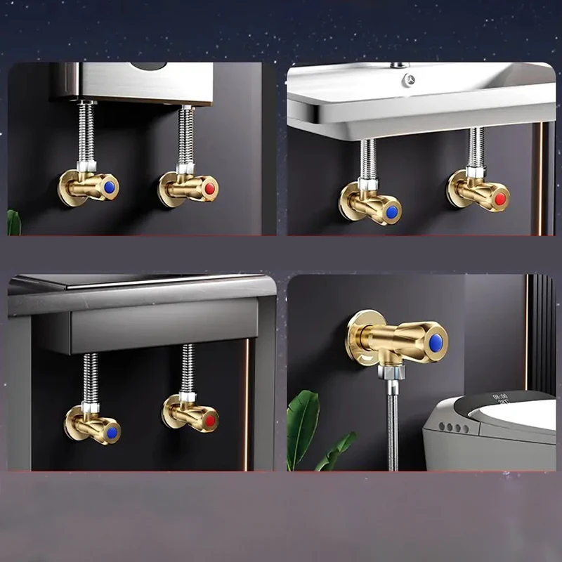 All-copper Angle Valve, Universal Hot And Cold Water-saving Valve, Household Water Heater Toilet Switch, Extended Type