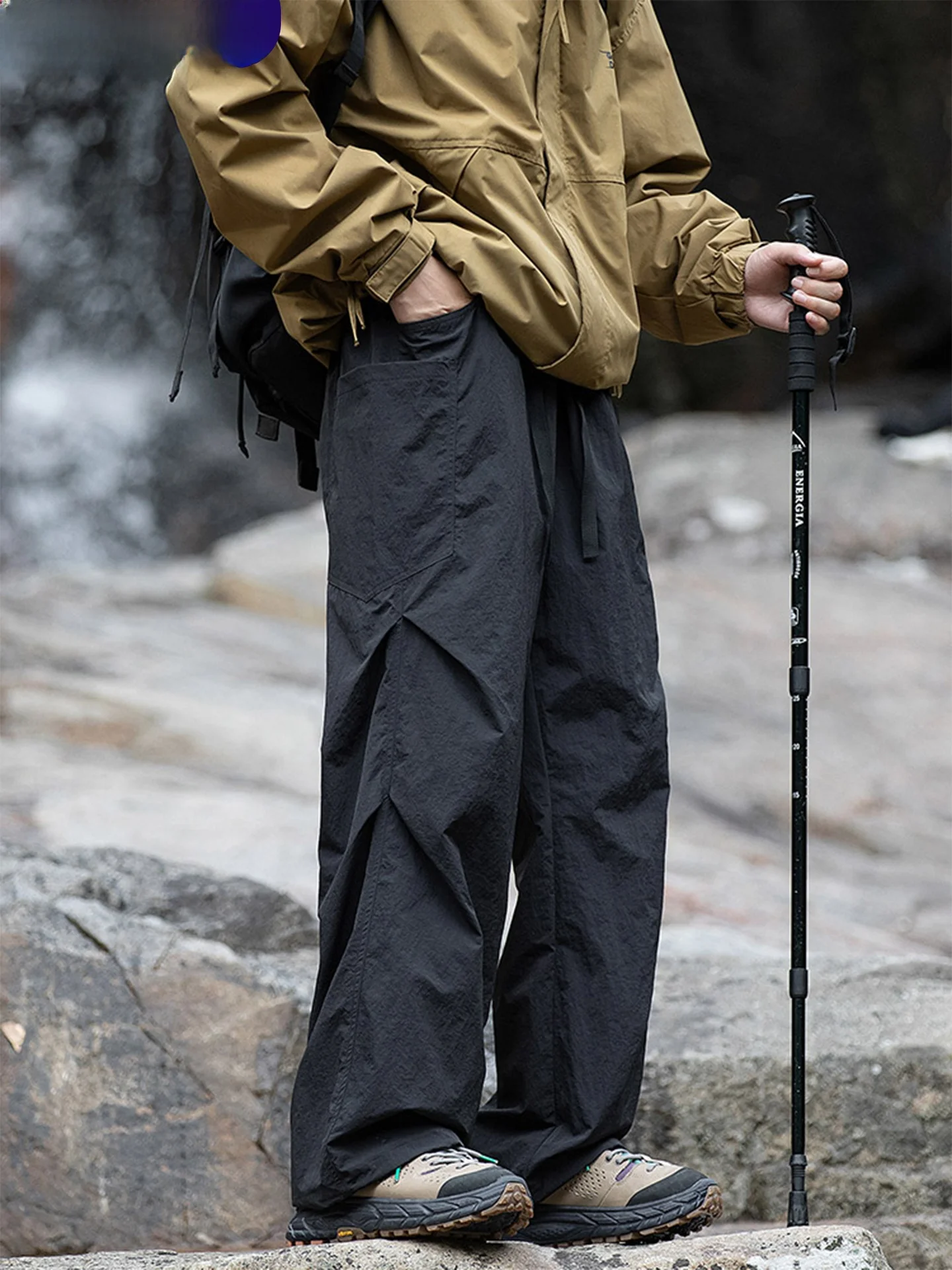 

WASSUP ERIKA Men's Hiking Pants Waterproof Summer Casual Trousers American Sle Paratrooper Pants Loose Fit Workwear