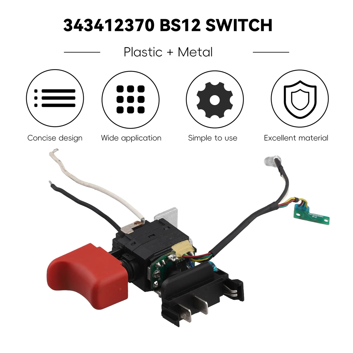 Imagem -04 - Power Tool Switch para Metabo Power Max Bs12 10.8v 12v Furadeira sem Fio Trigger Quick 343412370 Acessórios para Ferramentas Elétricas