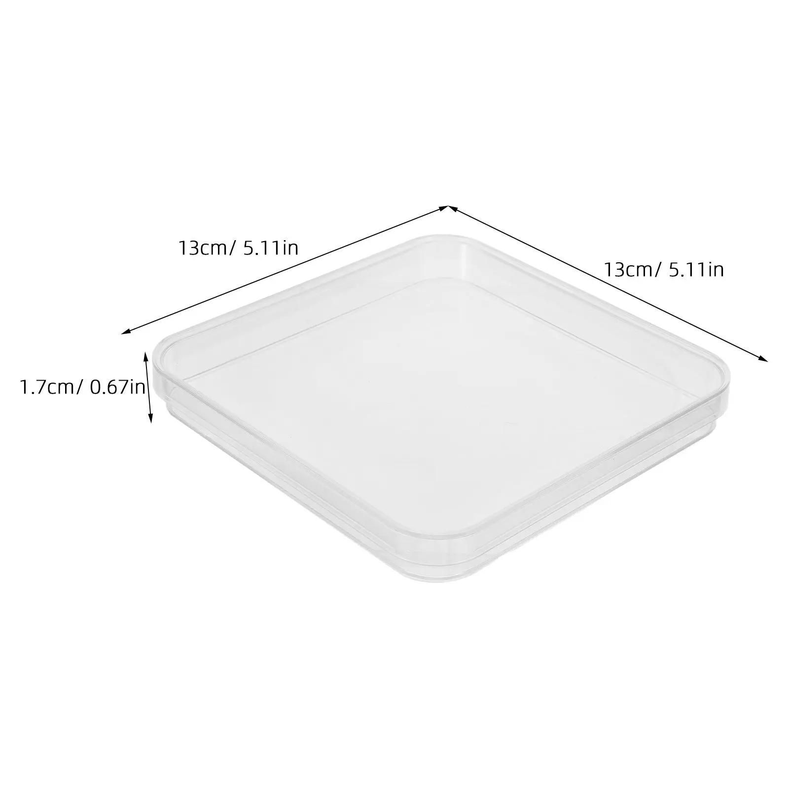 10Pcs Square Petri Plates Transparent Plastic Cell Culture Dishes Lab Experiment Tissue Culture Plates with Lid