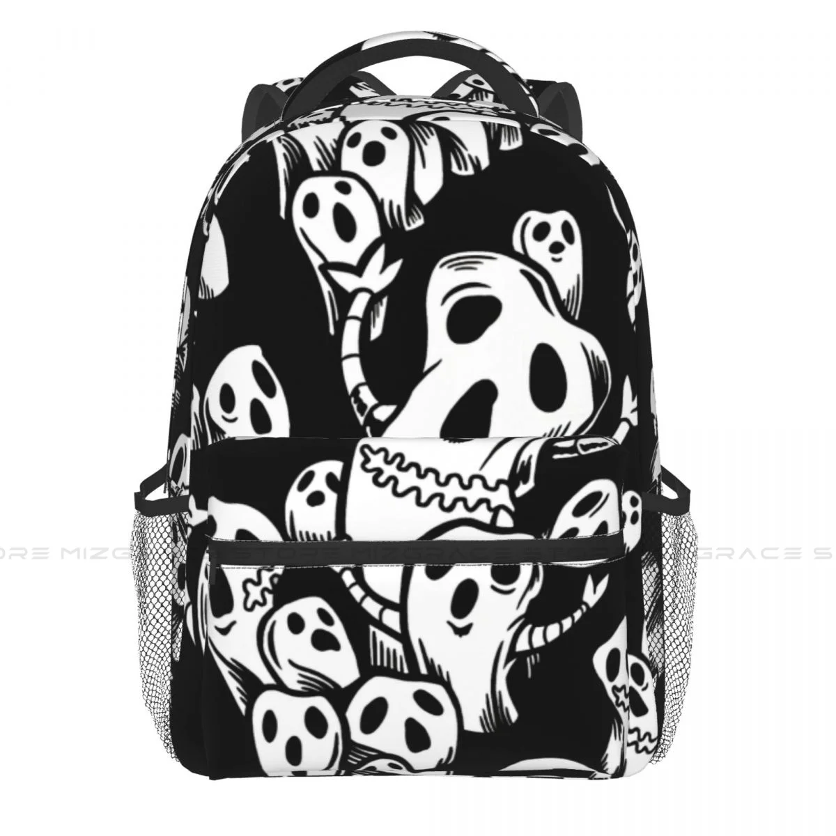 Risotto Nero Metallic Pattern Students School Bags Boy Girl Fashion Teens Books Backpack Soft Rucksack Unisex