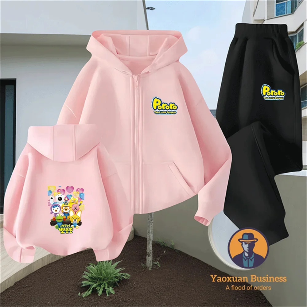 

Детская одежда, спортивный костюм Pororo для маленьких мальчиков, топы и брюки, комплект из 2 предметов, весенне-осенняя одежда для мальчиков, комплекты для девочек от 2 до 15 лет