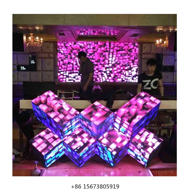 Irregular Led Pixel Light Dj Booth Screen New Design Portable Led Digital Dj Booth Facade Led Dj Booth