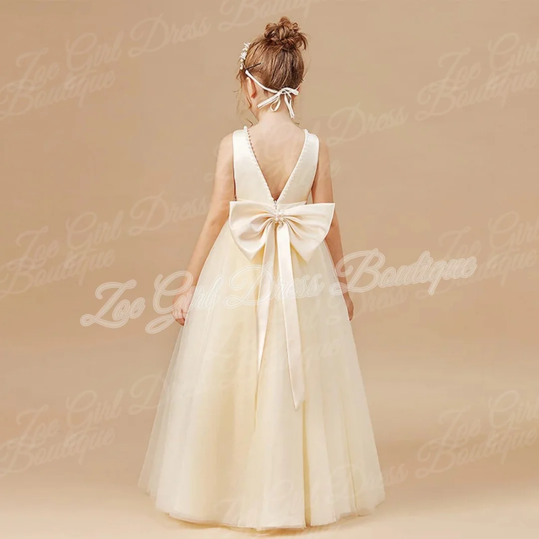 robes-de-soiree-pour-filles-en-tulle-champagne-col-perle-nœud-au-dos-robes-de-princesse-sans-manches-pour-communion-robes-de-demoiselle-d'honneur-personnalisees