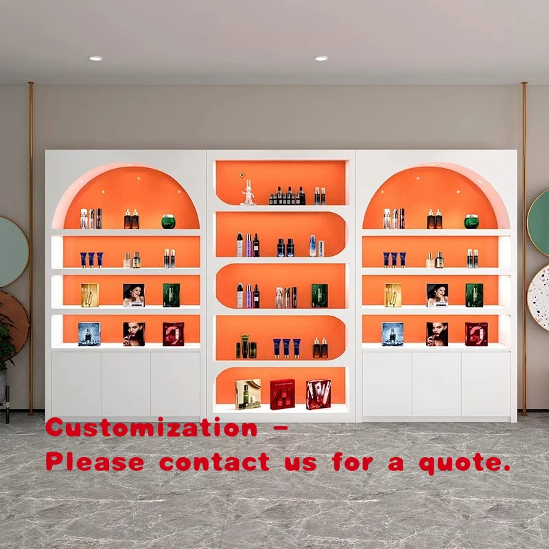 custom.Customized Beauty Salon Barber Shop Live Room Cosmetics Display Cabinet with Lighting  Customizable Size &