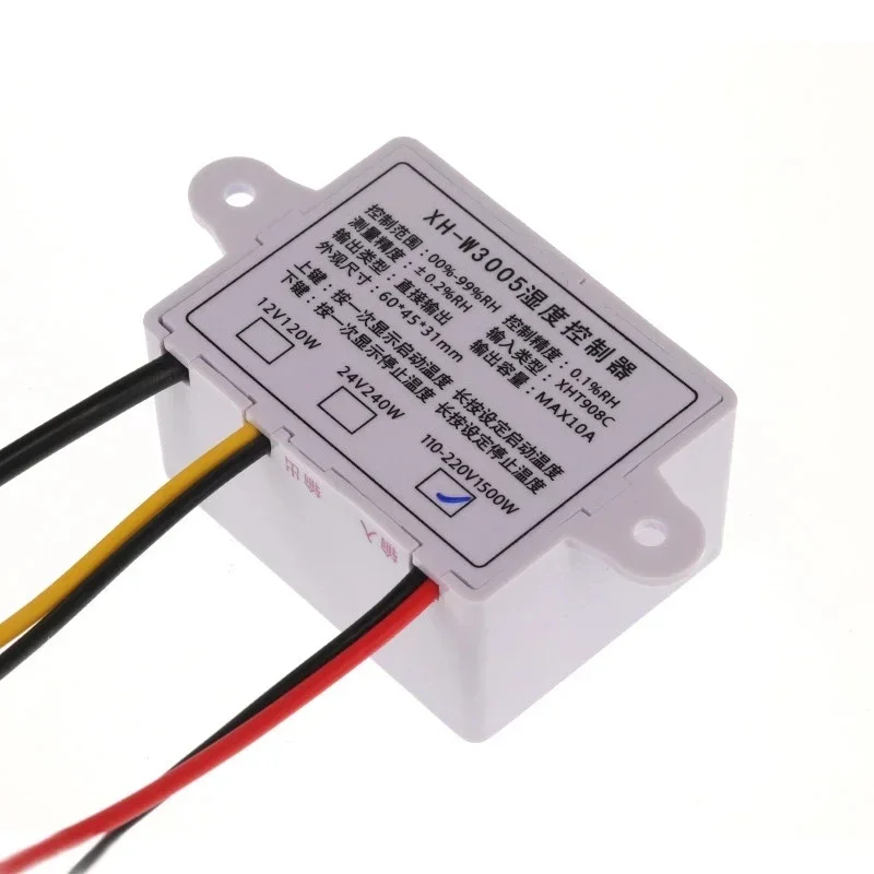 5pcs XH-W3005 Digital Humidity Meter Hygrometer Controller DC 12V 24V AC 110-220V 10A Relay Voltage Regulator Humidity Sensor