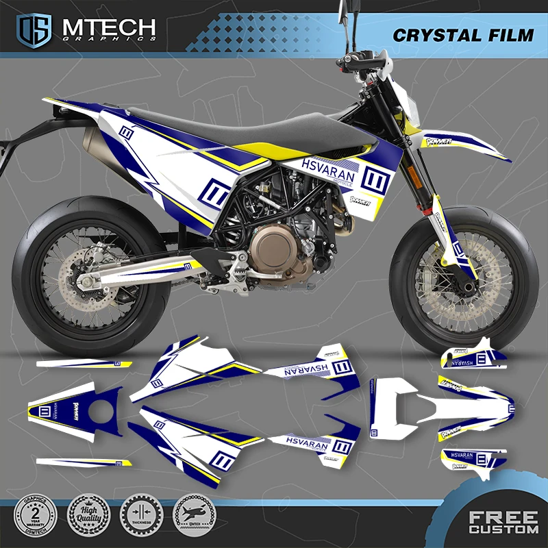 DSMTECH Custom Team Graphics Decals Stickers Kits for Husqvarna 15-20 701 SUPERMOTO ENDURO 2015-2017 2018 2019 2020 008