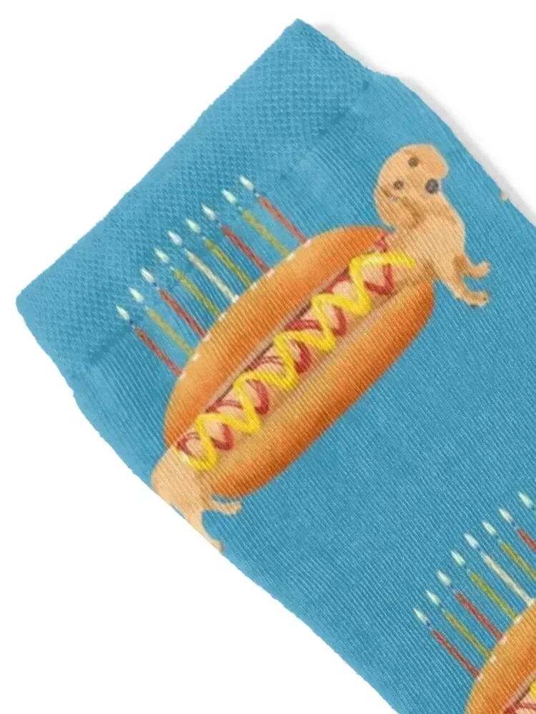 Hot dog dachshund dog birthday, dog sausage to eat with ketchup and mustard Socks new in's Argentina Socks Men Women's