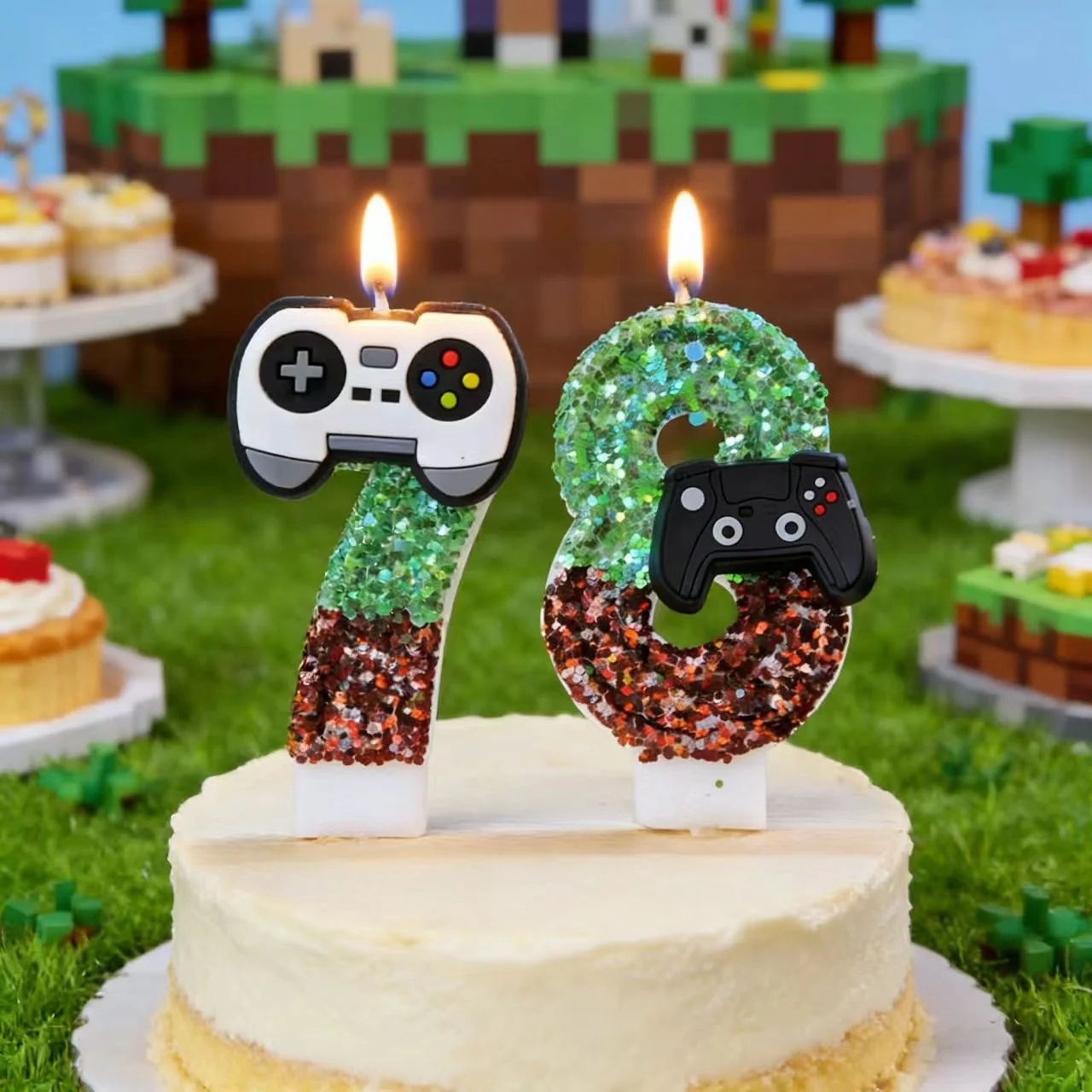 Gamepad-Kerzen Nummer 0-9 Geburtstagstorten-Dekoration Spiel-Geburtstagsparty Tortendekoration Baby-Shower-Deko Geschenk