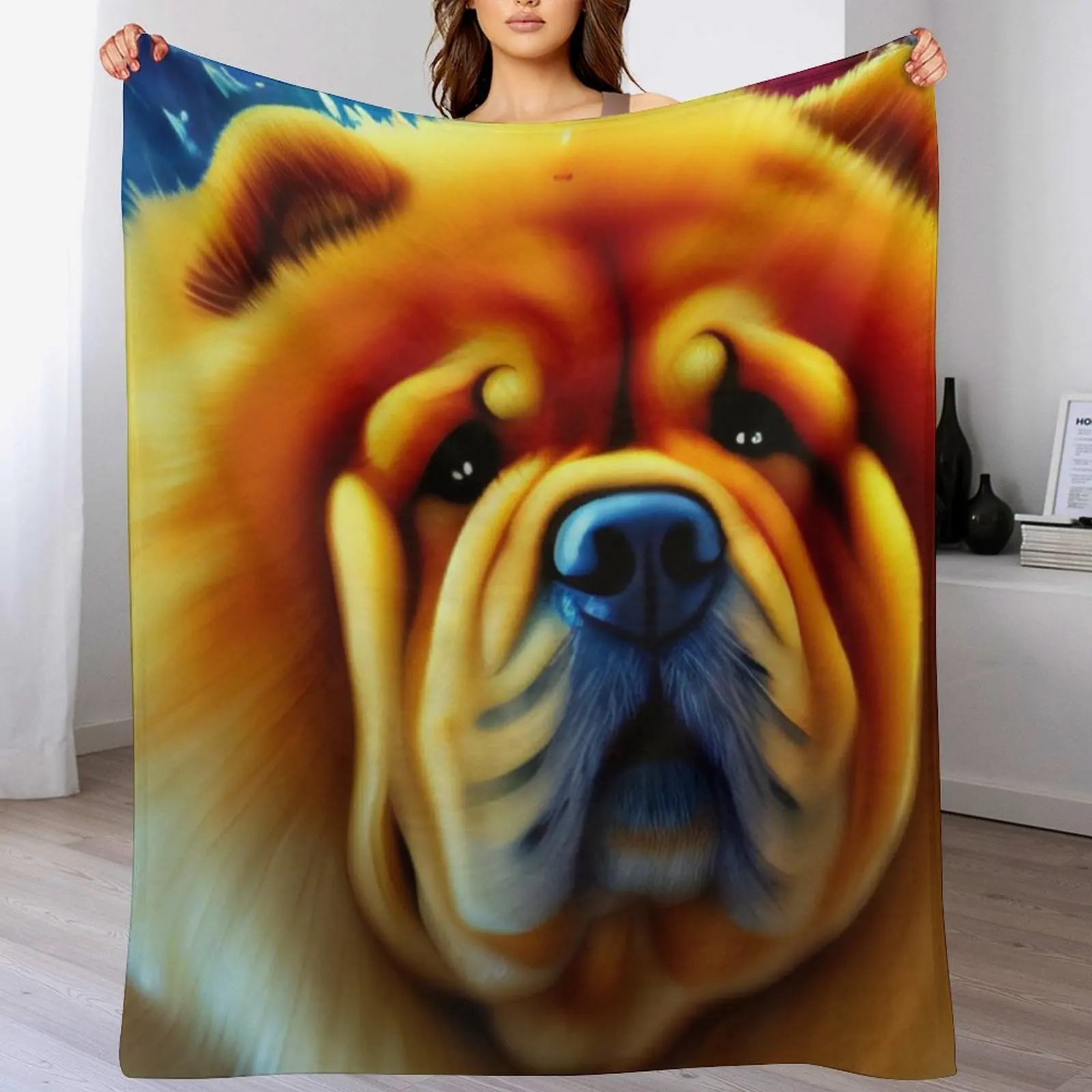 

Chow Chow Art Throw Blanket No Pilling Soft Warm Blanket for Bed