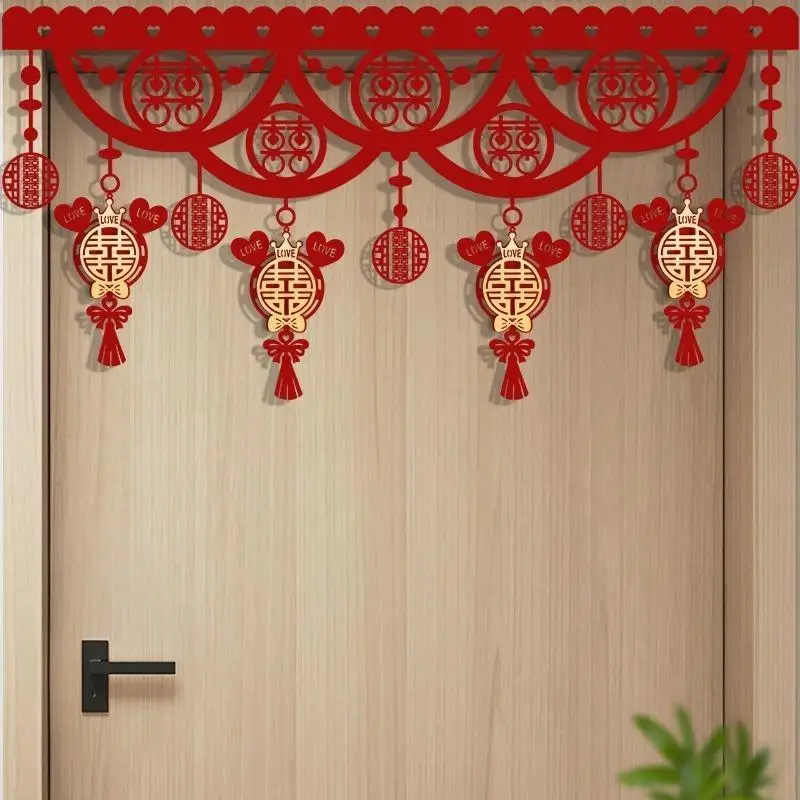 

Wedding Curtain Bedroom Wedding Flower Decoration New Room Living Room Door Head Lintel Set Wedding Room Decoration Supplies