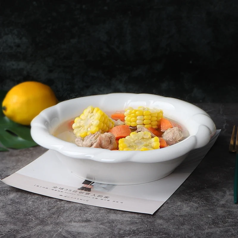 

Large Cerc Soup Bowl for Home Use Restaurant Water Cooked Fi Bowl Creative Large Bowl Fruit Salad Bowl Restaurant Fi Bowl