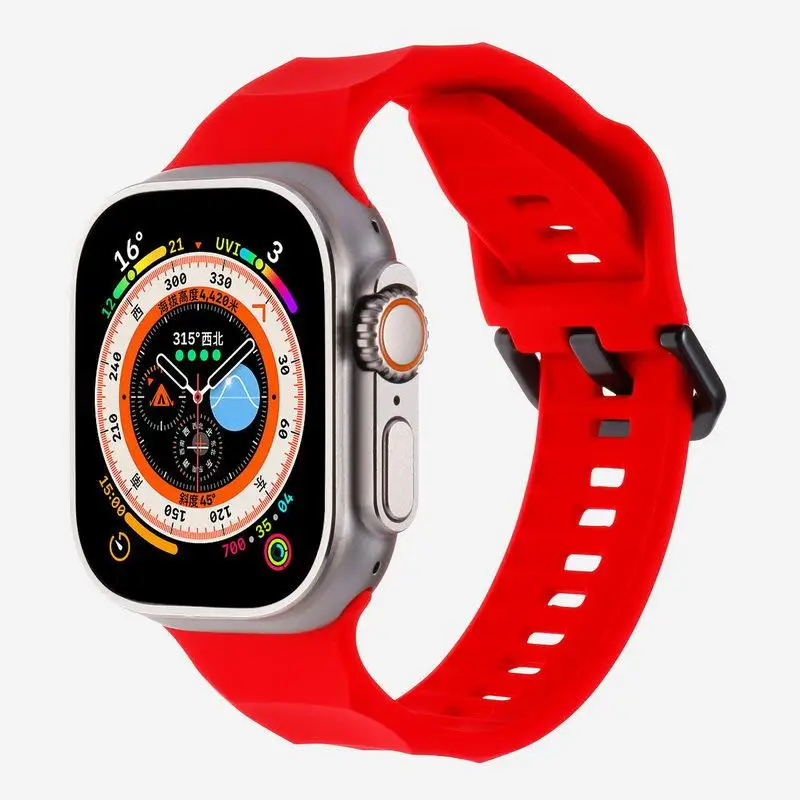 Sport Silicone Strap For Apple Watch Band 46mm 45mm 44mm 42 Silicone Strap Bracelet Correa Watchband For Apple Watch Ultra2 49mm