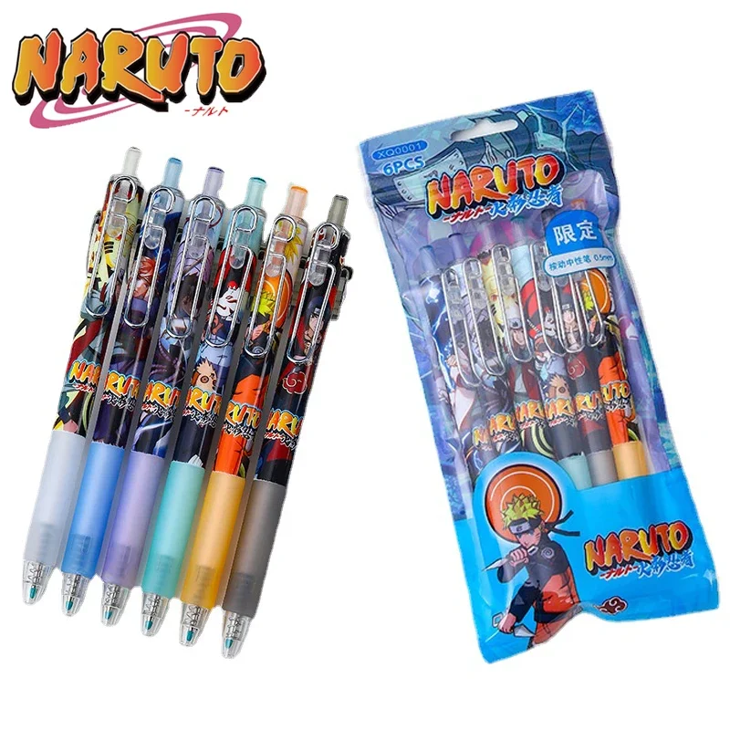 Naruto Ballpoint Pen Anime Press Gel Pen for Writing Notebooks Boy Girl 0.5mm Neutral Pen School Office Supplies Stationery Gift