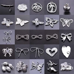 5pcs New Arrival Stainless Steel Bow Heart Charm Pendants For Jewelry Making DIY Earrings Butterfly Pendant Accessories Findings