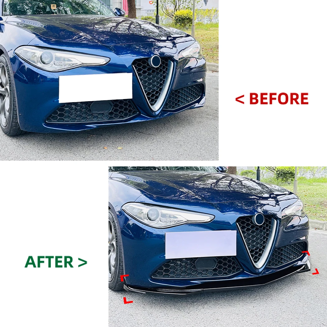 Car Front Bumper Lip Body Kit Spoiler Splitter Bumper For Alfa Romeo Giulia 952 2015-2022 Car Exterior Modification Parts