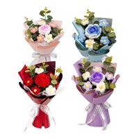 Knitted Flower Finished Home Decoration Crochet Flower Bouquet for Teacher’ Day Birthday Anniversary Thanksgiving Day Women