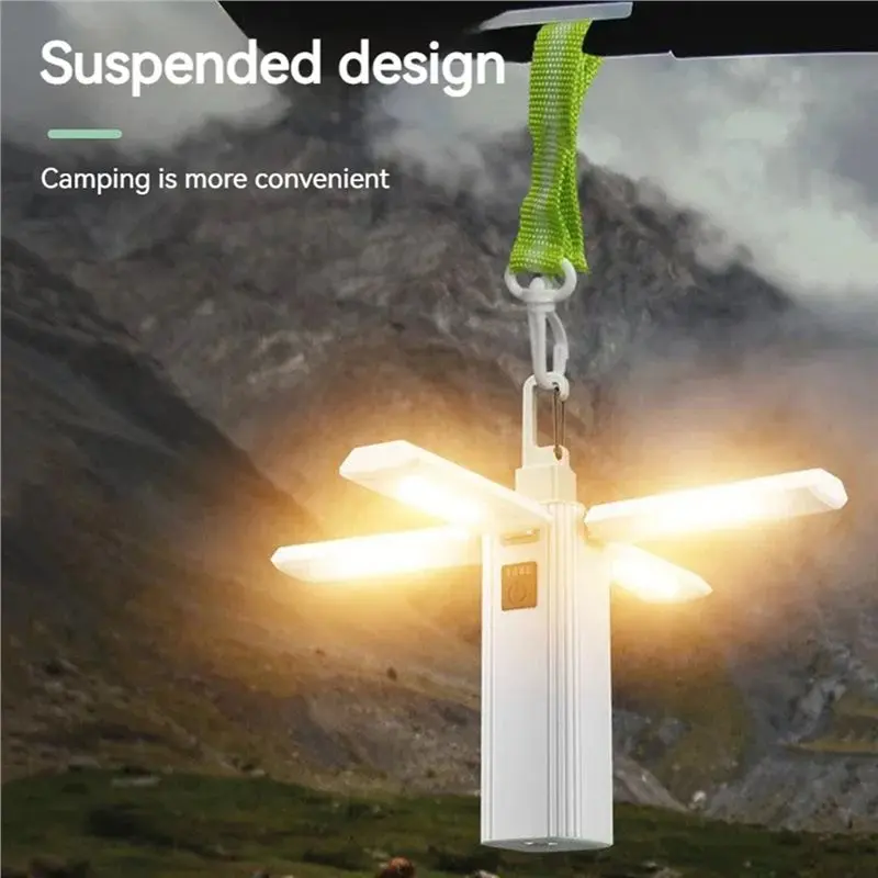 ABBP-Protable Rechargeable Camping Light Tent Chandelier Ultra Long Life Multi-Function Flashlight Folding Hand Lamp