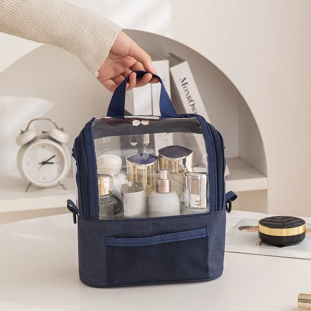 Professionelle Make-up-Pinsel, Umhängetasche, transparent, leicht, Kosmetikbehälter, multifunktional, große Kapazität