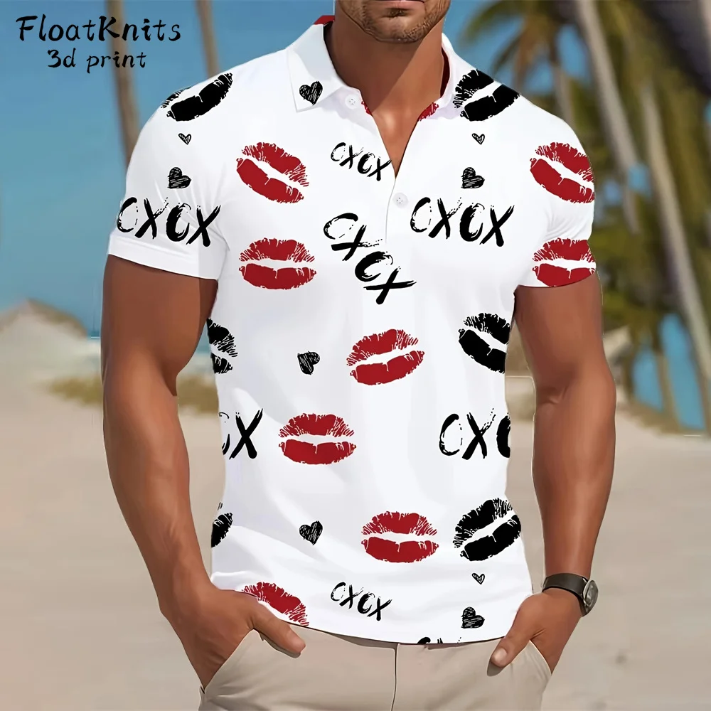 

Fashion Men's Polo Shirt Summer Casual Short Sleeve Buttons Tops New Street Sports Style Oversized Clothing Pullover Golf Wear