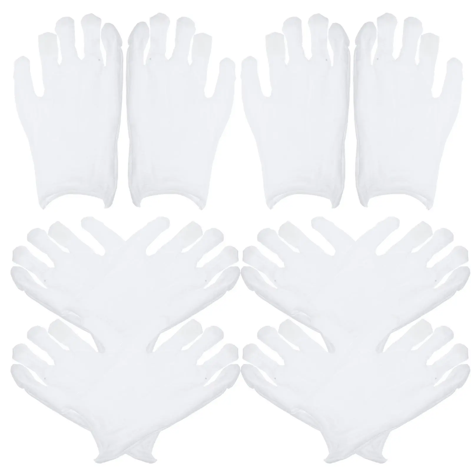 

10Pairs White Cotton Gloves One Size Fits Most Comfortable Soft Protective Working Gloves for Jewelry Inspection Cleaning