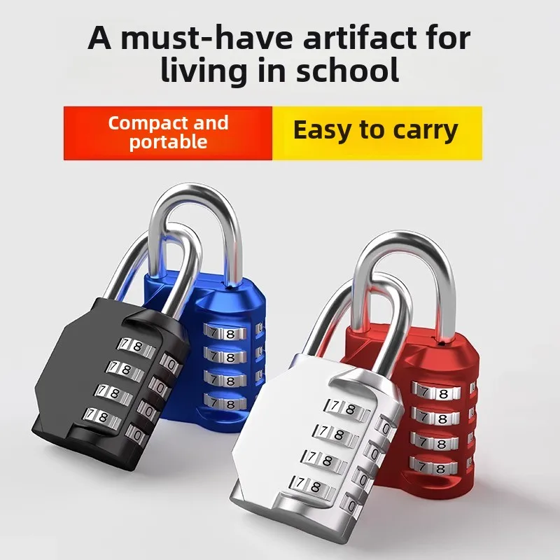 

4 Digit Padlock Password Locks Zinc Alloy Weatherproof Lock Outdoor Mechanical Lock For School Gym Locker/FenceHasp Secur