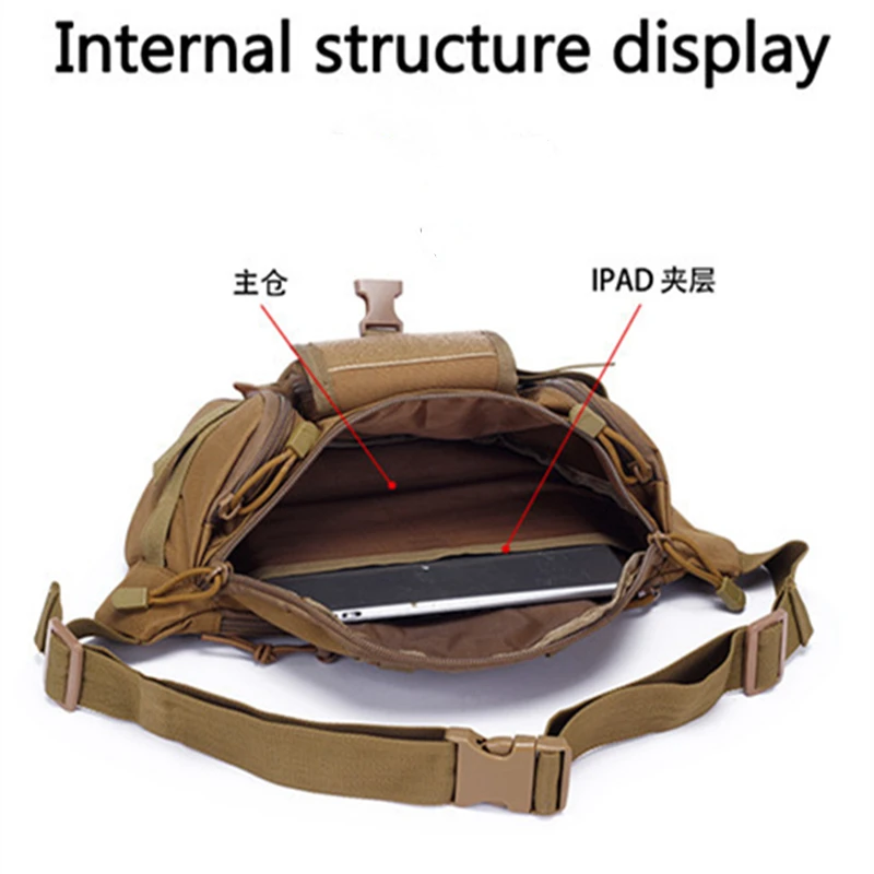 1000D Nylon Waterproof Waist Bag Fanny Pack Wallet Outdoor Molle  Camping Sport Hunting Belt Bag Backpack