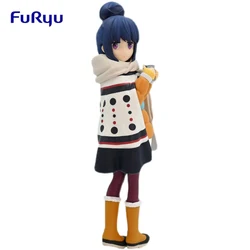 Original FuRyu Yuru Camp Shima Rin PVC Anime Figure Action Figures Model Toys